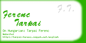 ferenc tarpai business card